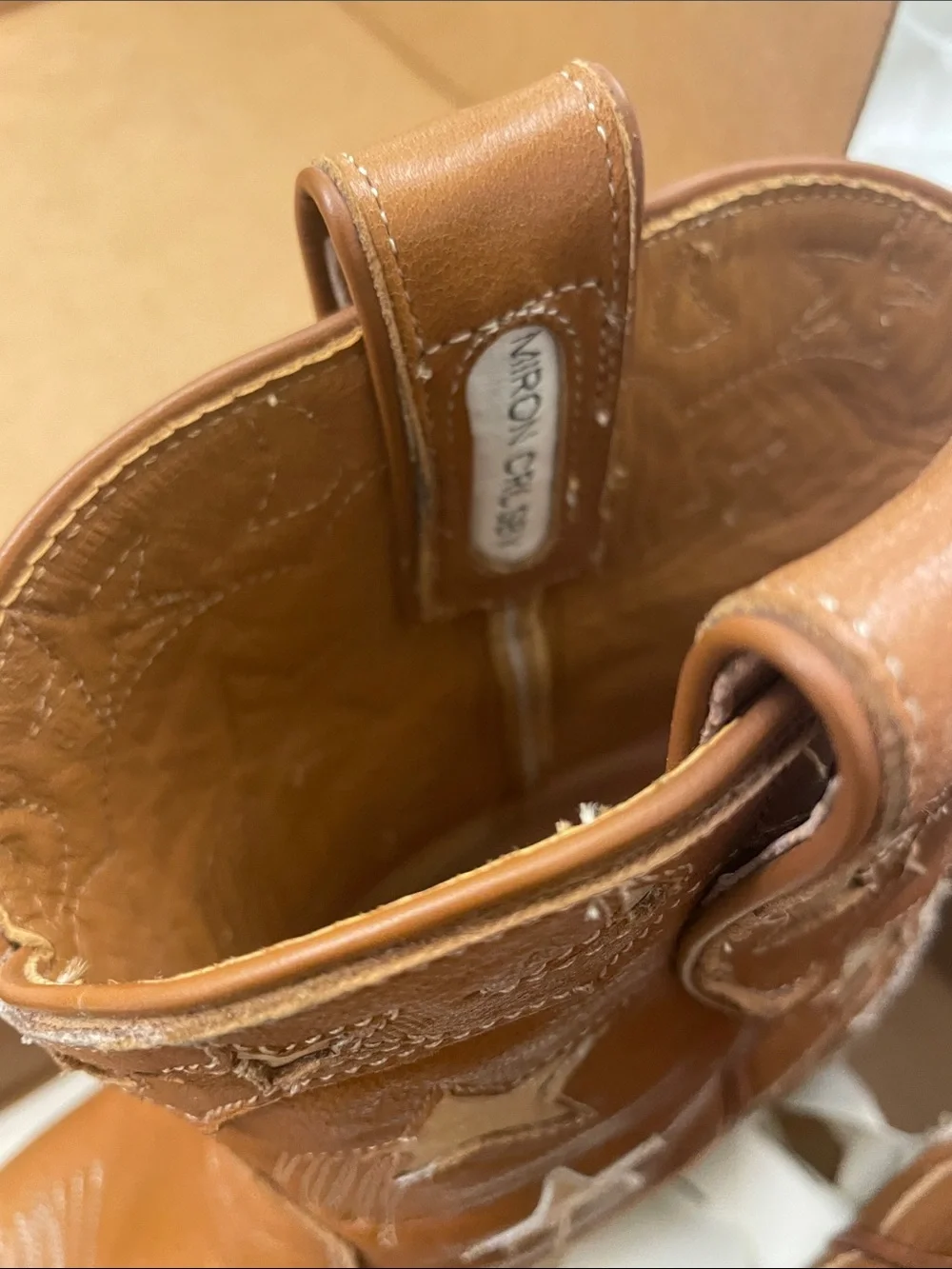 Miron Crosby Brooke Sienna Star Leather Ankle Boots